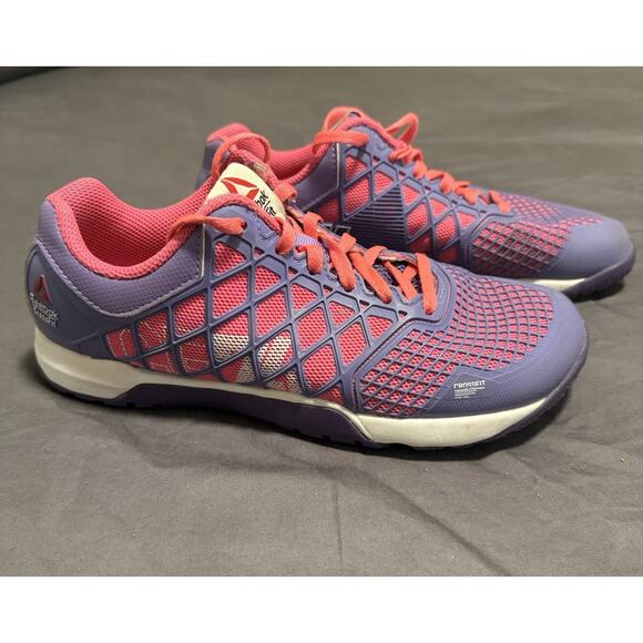 Reebok CF74 CrossFit Girls Purple Pink WorkOut Shoes Ladies Size 4 Excellent - Picture 3 of 7